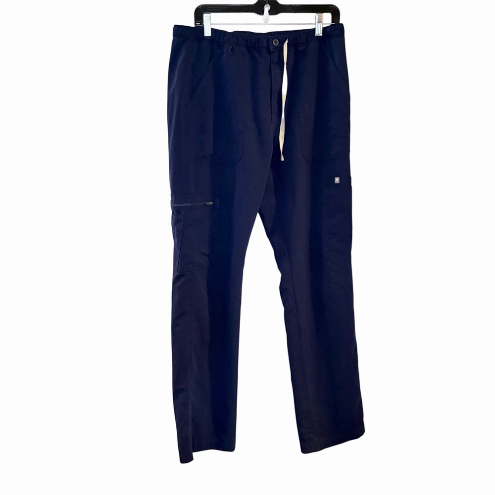 FIGS Cairo Cargo Scrub Pants Mens L Regular Navy 9 Pocket *flawed*